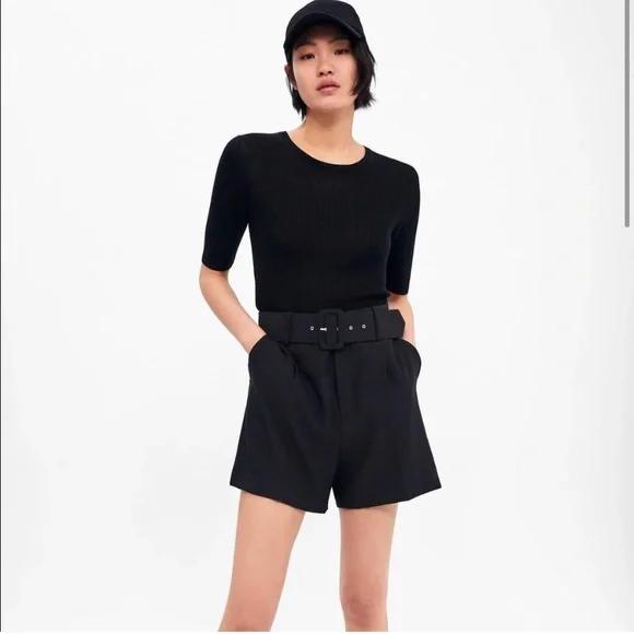 Zara high waisted belted shorts - Picture 2 of 5